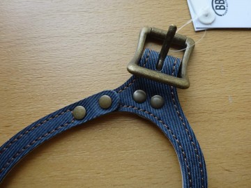 Buddy belts hondentuigje elite blue jean detail