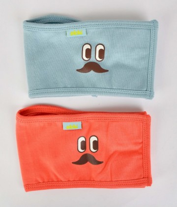 Olchi plasbanden  mannerbands mustache orange en sky blue 11