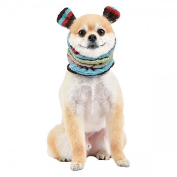 Puppia crayon snood brown met hond