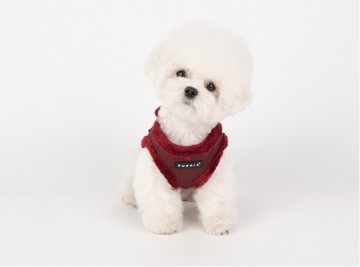 Puppia harness  hondentuigje model b puppytooth wine 4