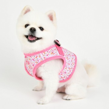 Puppia harness  hondentuigje model b wildflower pink 4