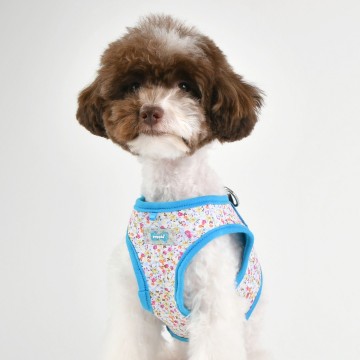 Puppia harness  hondentuigje model b wildflower sky blue 5