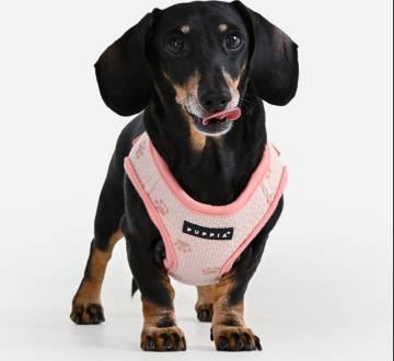 Puppia harness  hondentuigje pawprint model b indian pink 9