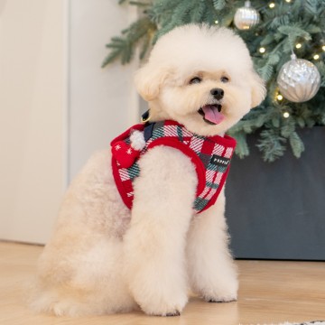 Puppia harness festive model b red 5