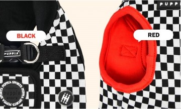 Puppia harness hondentuigje model b racer black en red