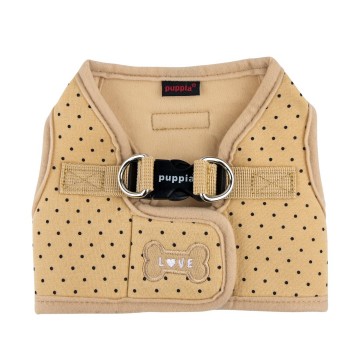 Puppia soft harness  honden tuigje model b dotty beige 1a