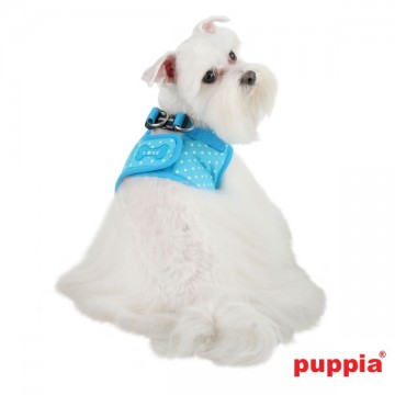 Puppia Soft Harness / Honden tuigje Model B Dotty Skyblue
