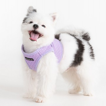 Puppia soft harness  honden tuigje model b dotty violet 4a