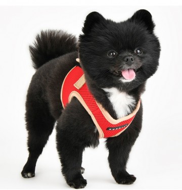 Puppia soft harness  honden tuigje model b nieuw red 5