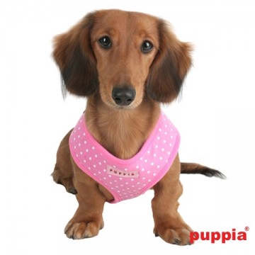 Puppia Soft Harness / Honden tuigje Model A Dotty Pink
