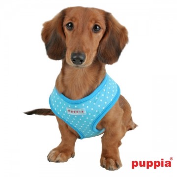 Puppia Soft Harness / Honden tuigje Model A Dotty Sky Blue