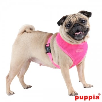 Puppia Soft Harness / Honden tuigje Model A Neon Pink