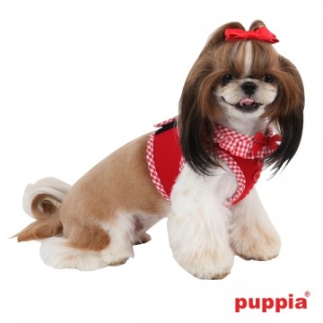 Puppia Soft Harness / Honden tuigje Model B Vivien Red