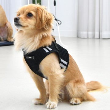 Puppia soft harness  hondentuigje pro reflector model b black 4