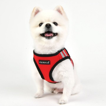 Puppia soft harness  hondentuigje pro reflector model b red 4