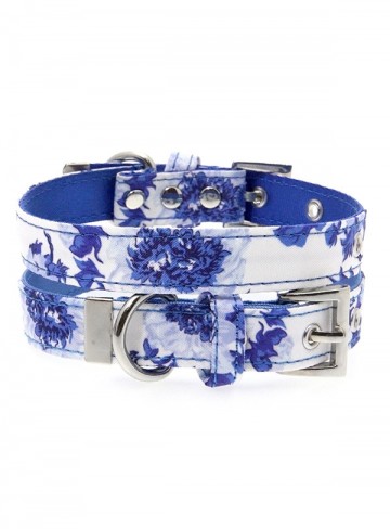 Urban Pup Honden Halsband Blue Floral Bouquet