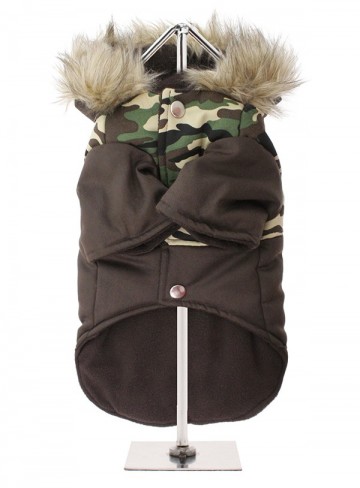 Urban pup hondenjas two tone camouflage quilted parka 2