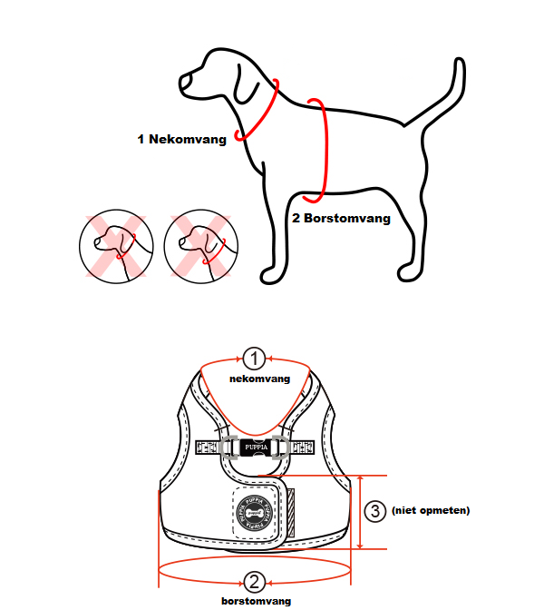 toon Nucleair actie De juiste maat kiezen (Puppia tuigje A, B, C, F en X) - Feniksware